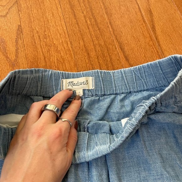 Madewell Elastic Waist Pull-On Shorts Blue Size Small - Picture 6 of 8